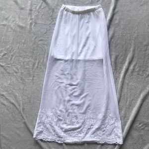 White lace bottom maxi skirt